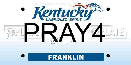 PRAY4 Kentucky License Plate