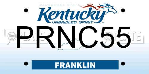 PRNC55 Kentucky License Plate