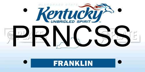 PRNCSS Kentucky License Plate