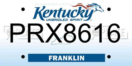 PRX8616 Kentucky License Plate