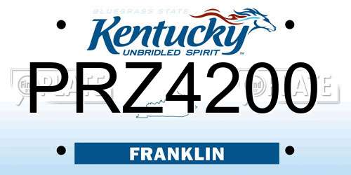 PRZ4200 Kentucky License Plate