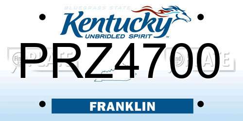 PRZ4700 Kentucky License Plate