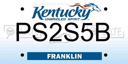 PS2S5B Kentucky License Plate