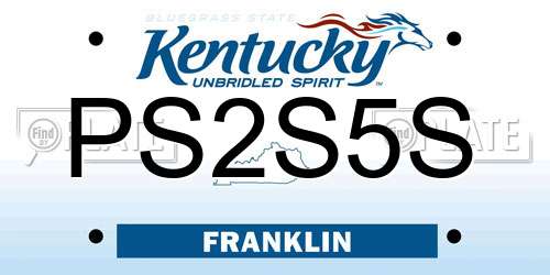 PS2S5S Kentucky License Plate