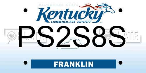 PS2S8S Kentucky License Plate
