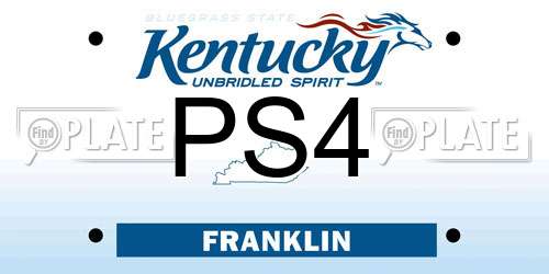 PS4 Kentucky License Plate