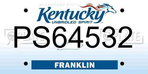 PS64532 Kentucky License Plate