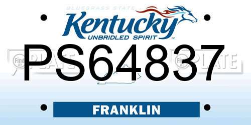PS64837 Kentucky License Plate