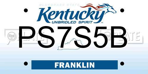 PS7S5B Kentucky License Plate