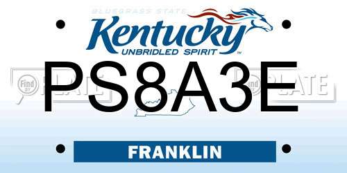 PS8A3E Kentucky License Plate
