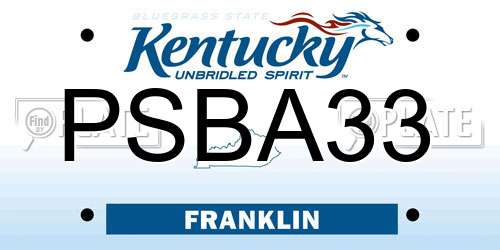 PSBA33 Kentucky License Plate