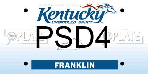 PSD4 Kentucky License Plate