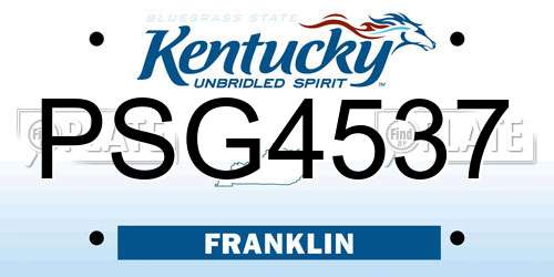 PSG4537 Kentucky License Plate