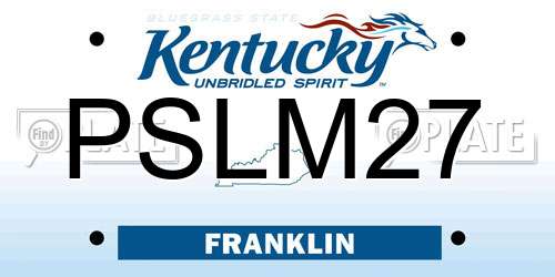 PSLM27 Kentucky License Plate