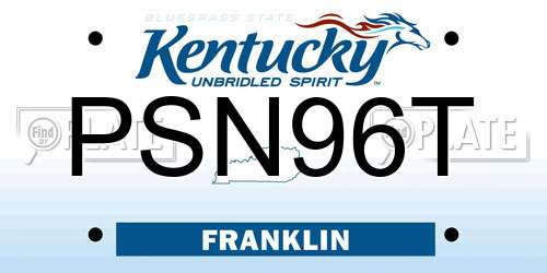 PSN96T Kentucky License Plate