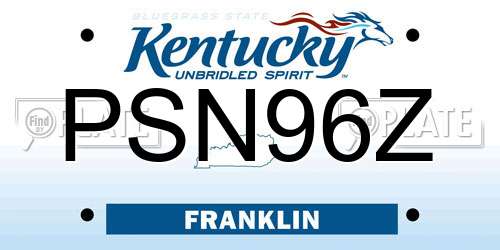PSN96Z Kentucky License Plate