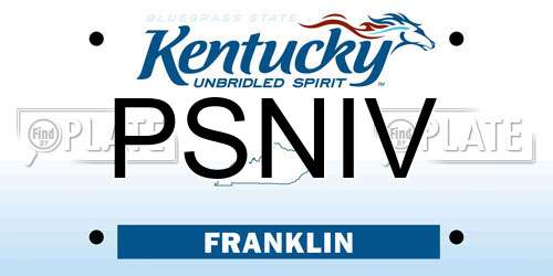 PSNIV Kentucky License Plate