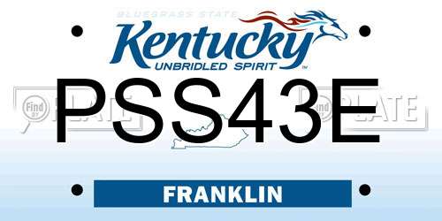 PSS43E Kentucky License Plate