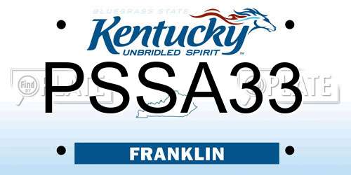 PSSA33 Kentucky License Plate