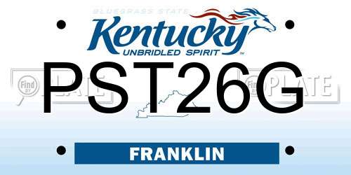 PST26G Kentucky License Plate
