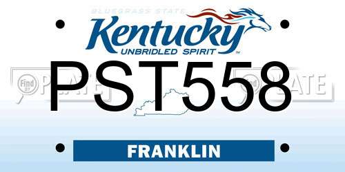 PST558 Kentucky License Plate