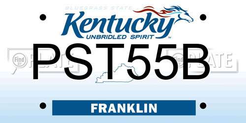 PST55B Kentucky License Plate