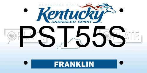 PST55S Kentucky License Plate