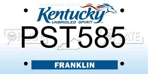 PST585 Kentucky License Plate