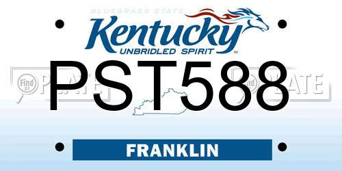 PST588 Kentucky License Plate