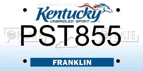 PST855 Kentucky License Plate