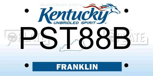 PST88B Kentucky License Plate