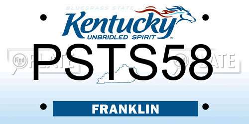 PSTS58 Kentucky License Plate