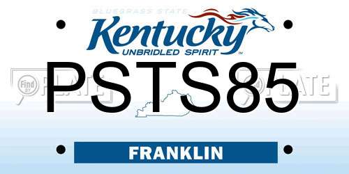 PSTS85 Kentucky License Plate