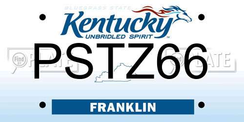 PSTZ66 Kentucky License Plate