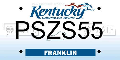 PSZS55 Kentucky License Plate