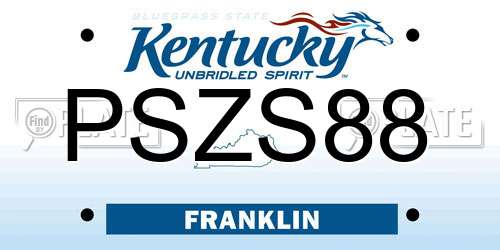 PSZS88 Kentucky License Plate