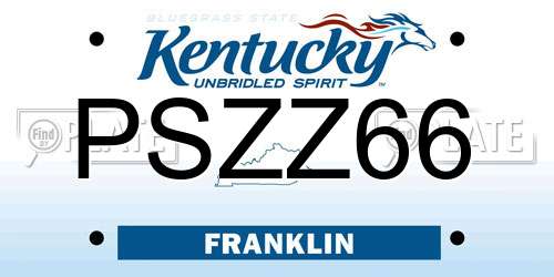 PSZZ66 Kentucky License Plate