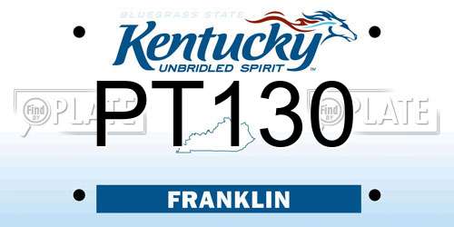 PT130 Kentucky License Plate