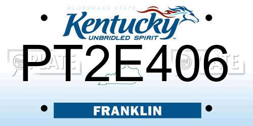 PT2E406 Kentucky License Plate
