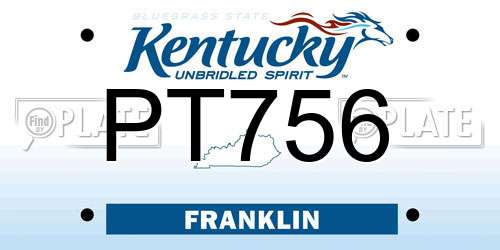 PT756 Kentucky License Plate