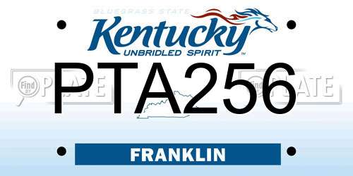 PTA256 Kentucky License Plate