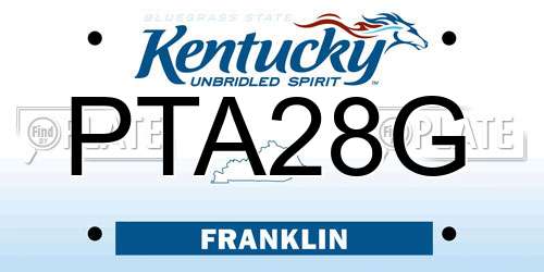 PTA28G Kentucky License Plate