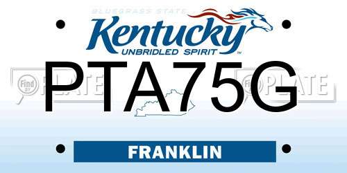 PTA75G Kentucky License Plate