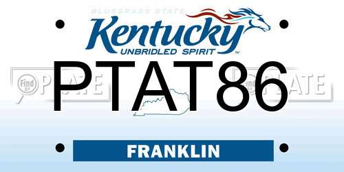 PTAT86 Kentucky License Plate