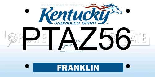 PTAZ56 Kentucky License Plate