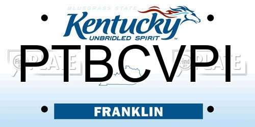 PTBCVPI Kentucky License Plate