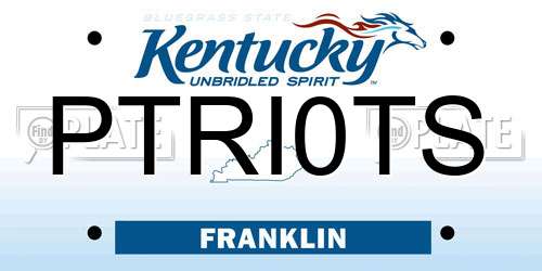 PTRI0TS Kentucky License Plate