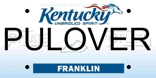 PULOVER Kentucky License Plate