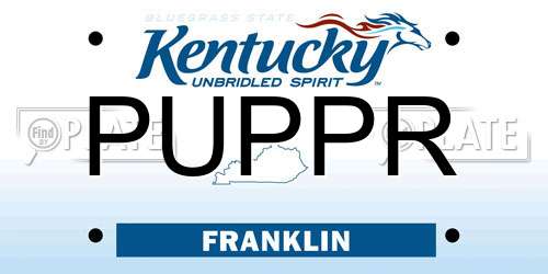 PUPPR Kentucky License Plate