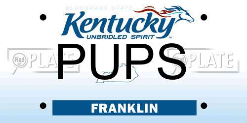 PUPS Kentucky License Plate